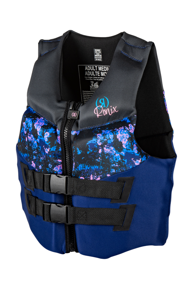 Front view of Ronix Daydream women's Coast Guard Approved life jacket