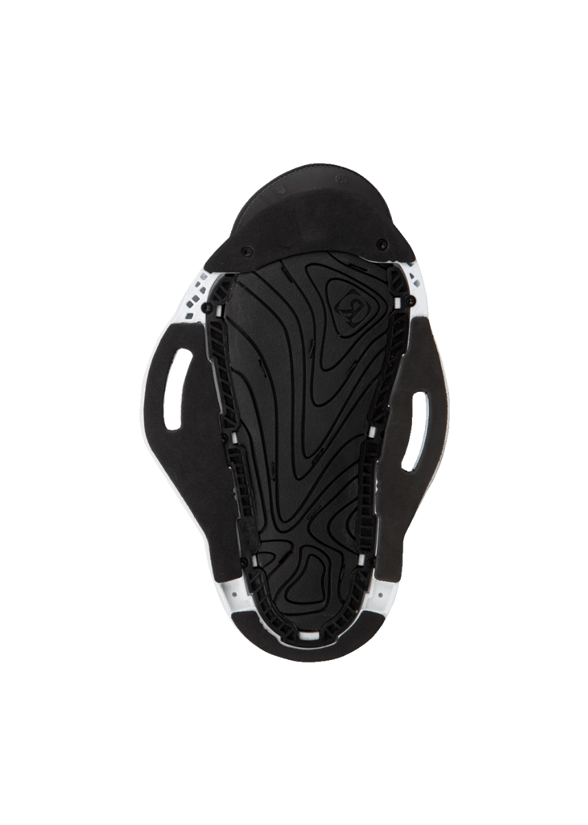 Baseless baseplate and shock pad on Ronix District wakeboard boot