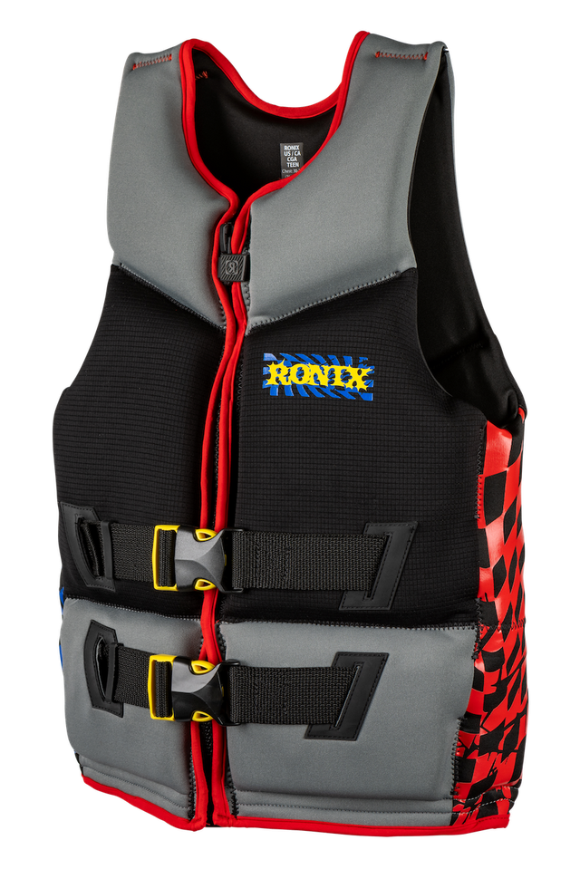 Front view of Ronix Drivers ED Boys' CGA life jacket