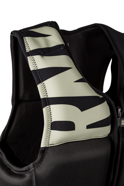 Shoulder strap on a Ronix Highlife CGA Life Vest 2026 Coast Guard Approved wake vest