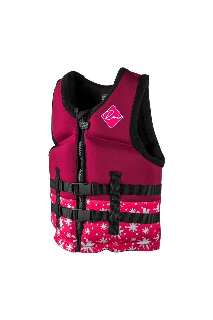 Ronix Laguna Girls' Youth CGA Life Vest 2026 in Plum for 50–90 lbs