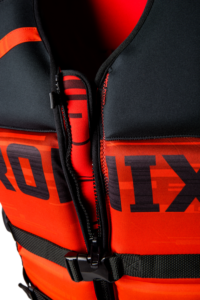 Megacorp design zipper detail on Ronix Capella 3.0 CGA vest