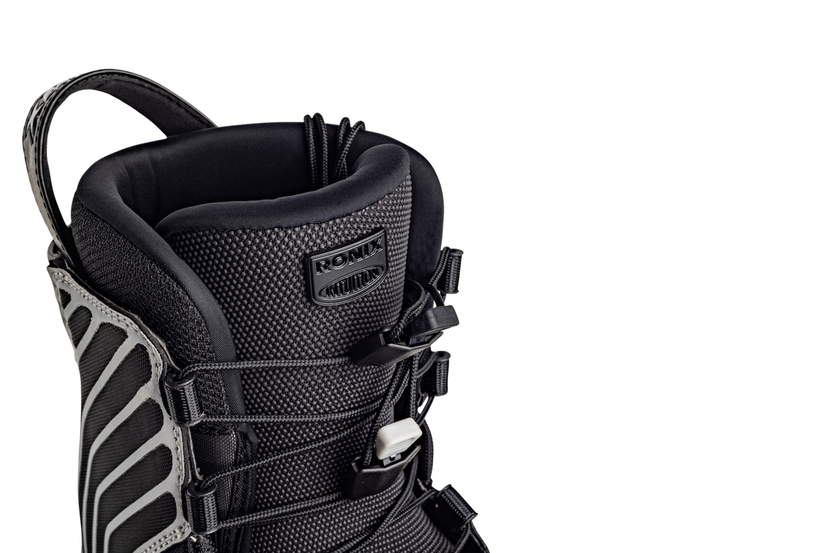 Dual-zone AutoLock lacing system on Ronix One wakeboard boot
