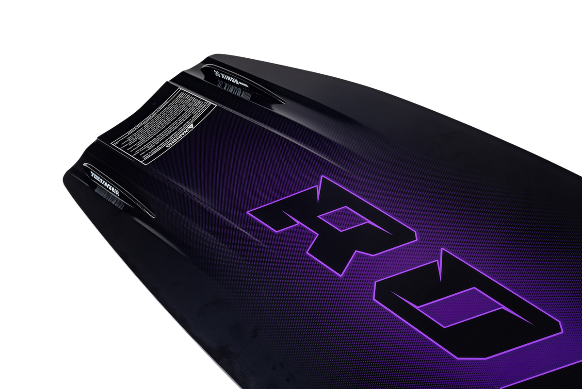end profile of Ronix One Blackout wakeboard showing 3-stage rocker design