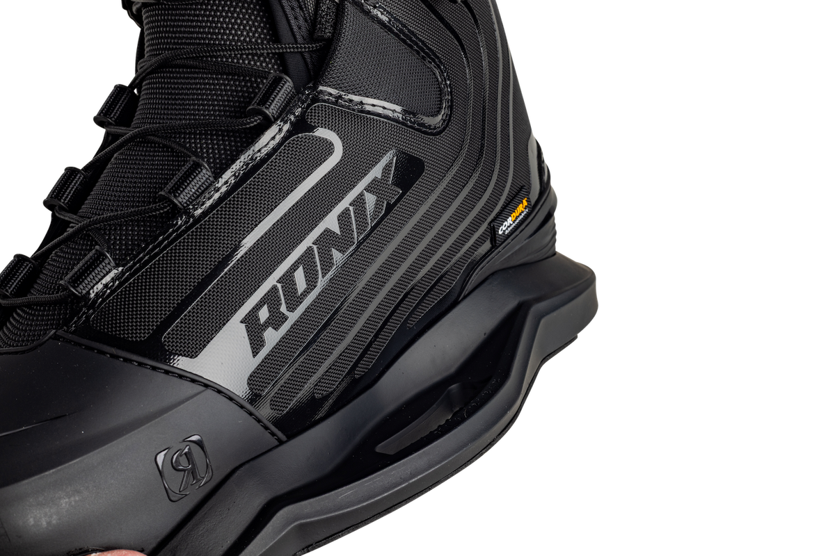 Side view of Ronix One Gloss Midnight wakeboard bindings