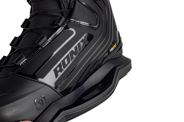Side view of Ronix One Gloss Midnight wakeboard bindings