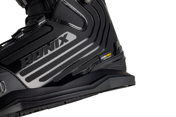 Side view of Ronix One Gloss Midnight wakeboard bindings