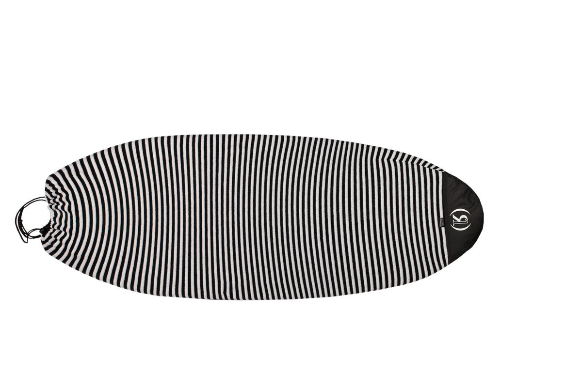 Ronix Round Nose Surf Sock with black and white stripes