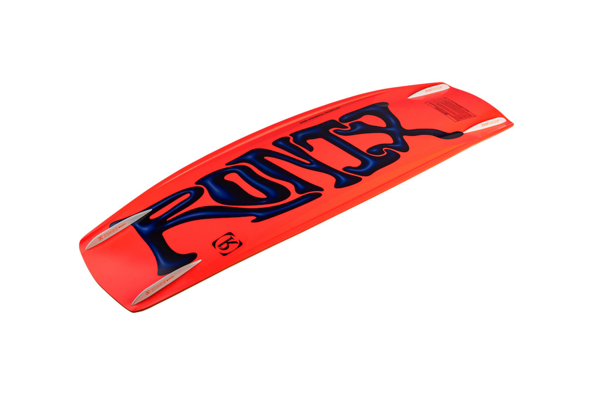 Bottom of 2026 Ronix RXT Blackout wakeboard showing Grip and Release channels