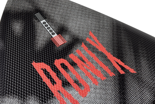 Bottom view of Ronix Women's Sea Captain Tuff Tech wakesurf board with logo