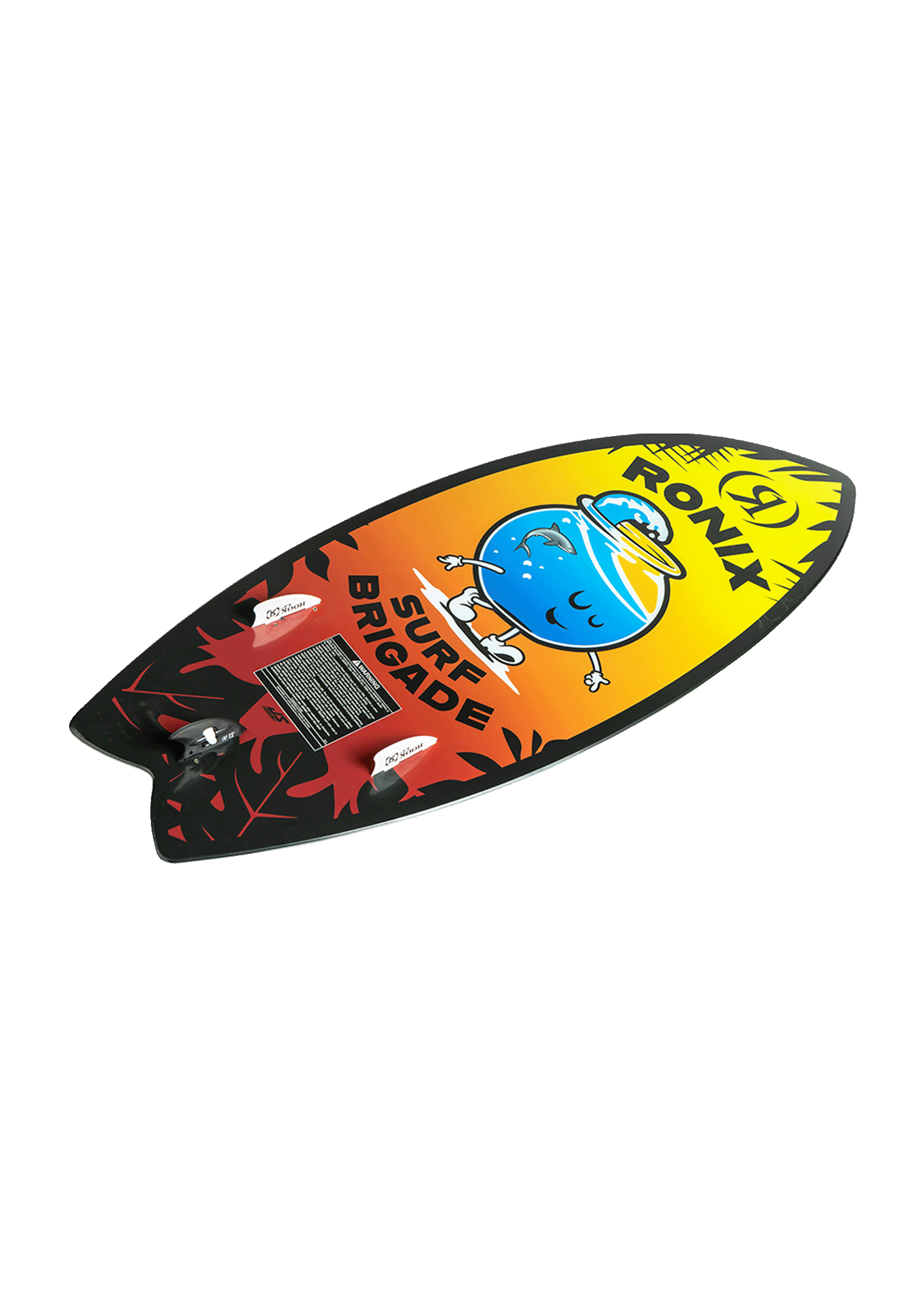 Bottom view of Ronix Sonic Fish kids wakesurf board