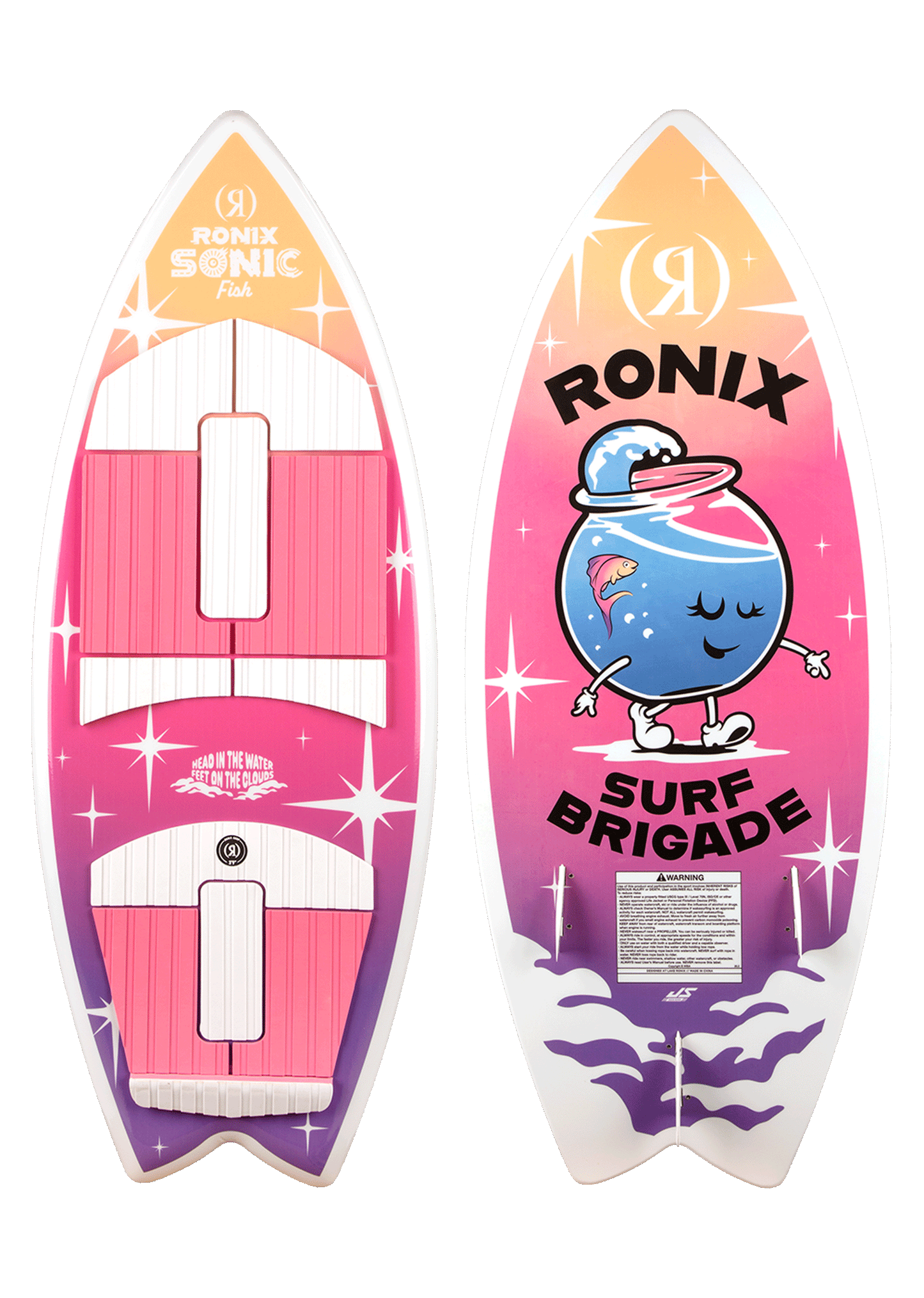 2027 Ronix Sonic Fish 3'9" girls' surf-style wakesurf board