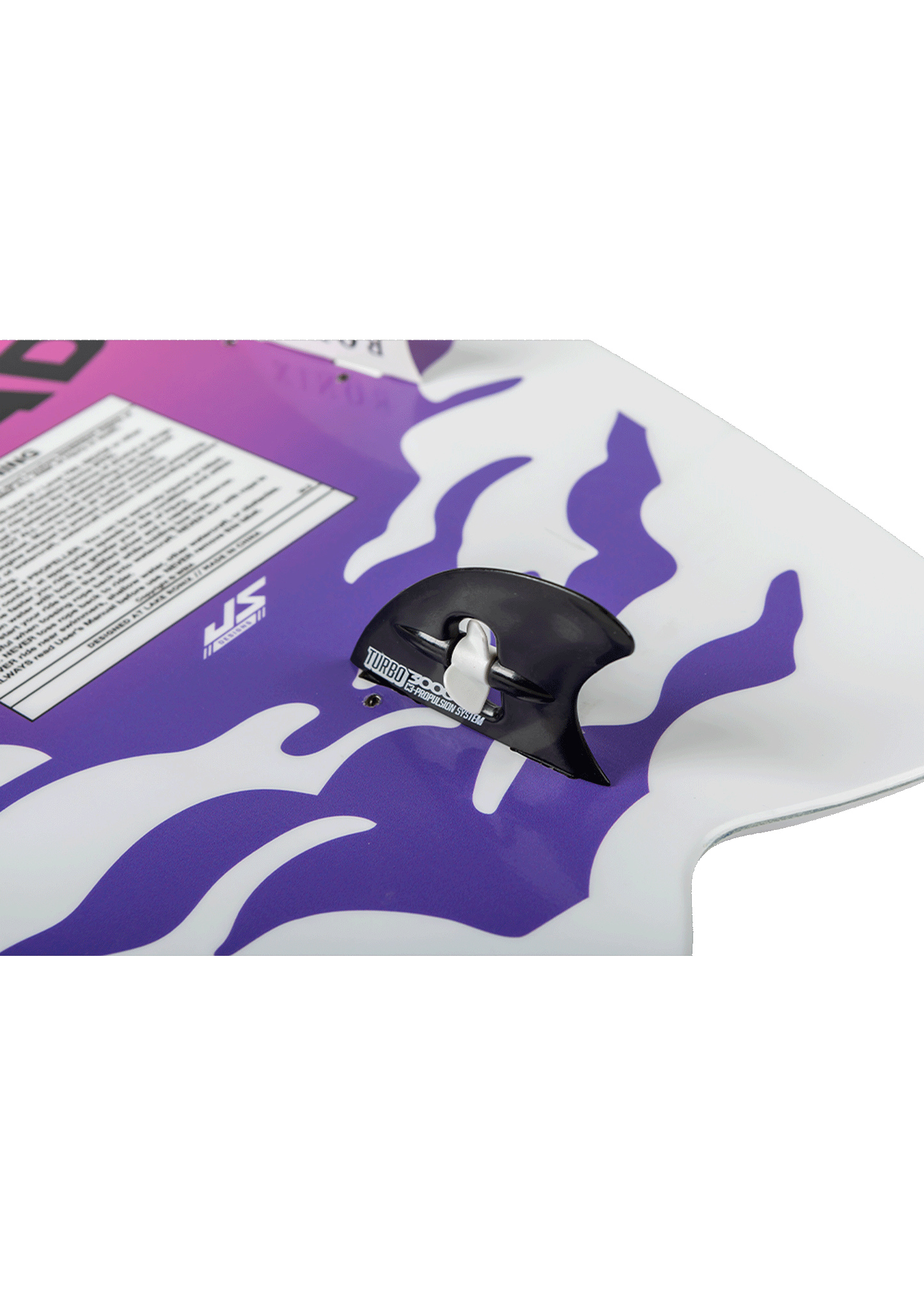 Ronix Sonic Fish girls' wakesurf board Turbo 3000 fin and bottom-mount fin setup