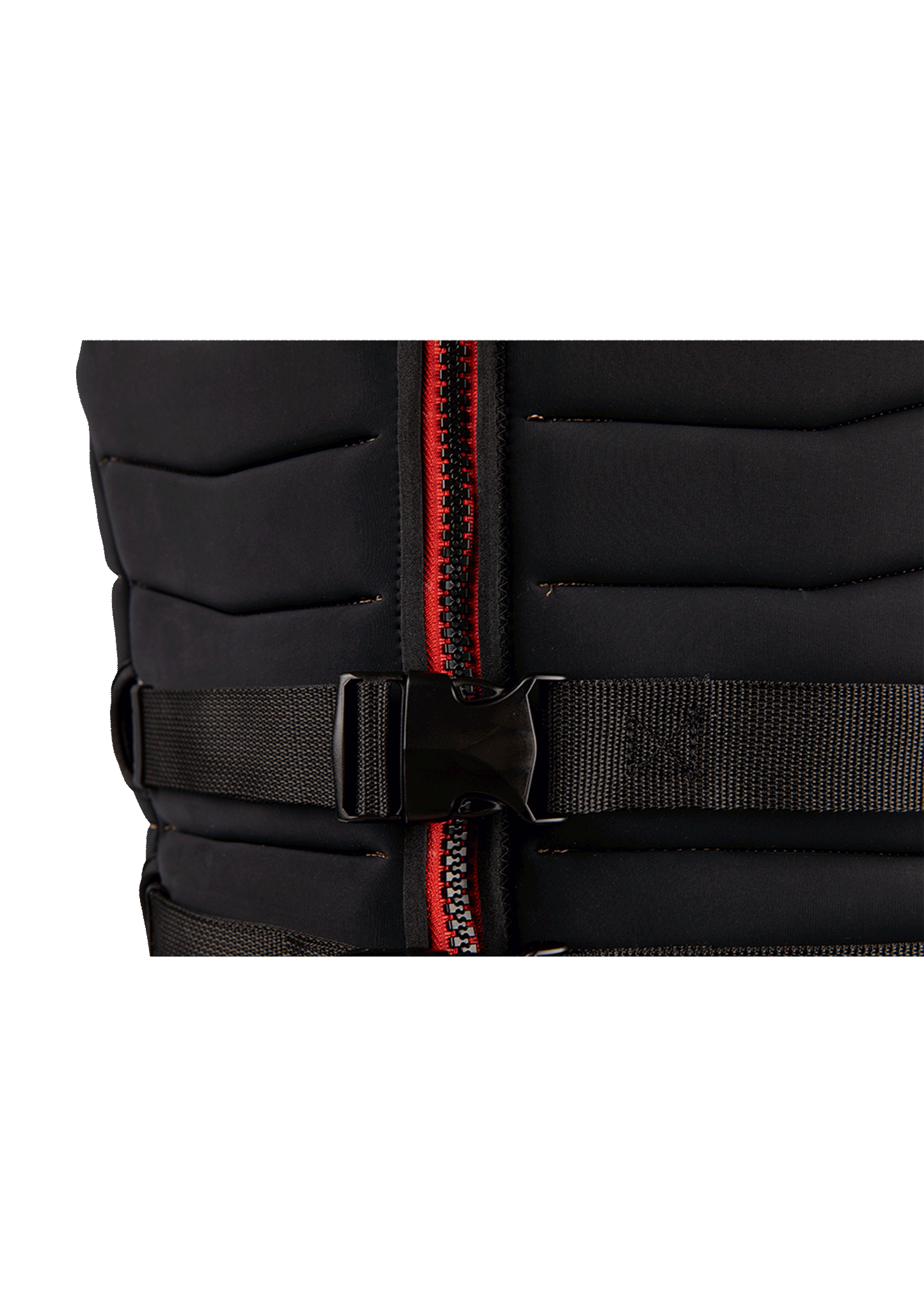 Ronix Vader segmented impact vest buckle and zipper