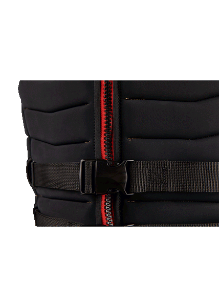 Ronix Vader segmented impact vest buckle and zipper