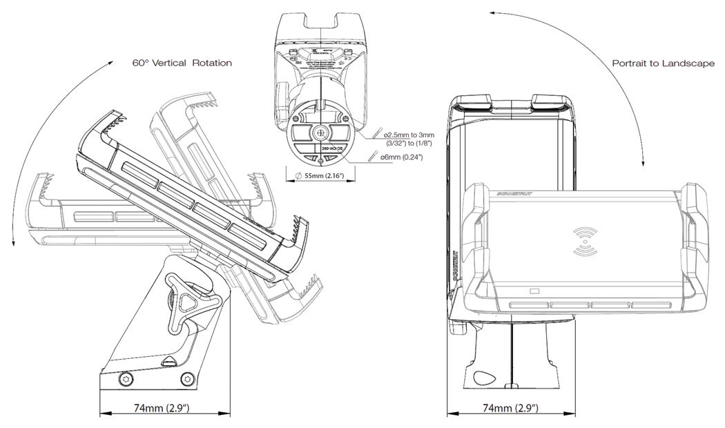 ROKK Edge Waterproof Phone Charging Mount