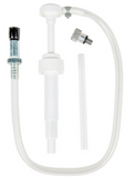 Clear plastic hose with metal connectors on a white background