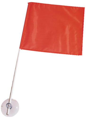 Seachoice orange rider down flag with 24-inch PVC pole and suction cup