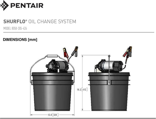 SHURFLO Portable Marine Oil Change System – 12V Pump with 3.5 Gallon Storage Bucket – 8050-305-426