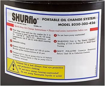 SHURFLO Portable Marine Oil Change System – 12V Pump with 3.5 Gallon Storage Bucket – 8050-305-426