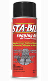 A 12 oz can of Sta-Bil Fogging Oil with red and white label, primarily for corrosion protection in stored engines.