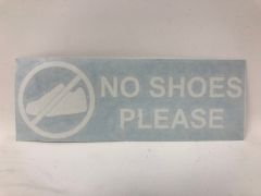 No Shoes Diecut Boat Sticker-White